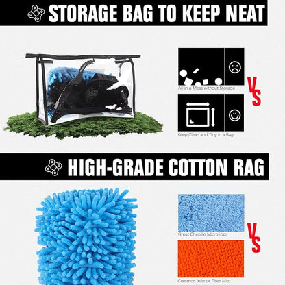 BWSHLF Bike Cleaning Kit with 1 Storage Bag, 5 Brushes - Image 7