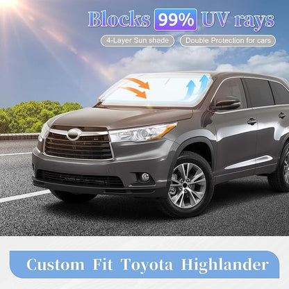 for Toyota Highlander 2020-2024 2025 2026 Sun Shade Sunshade Windshield Cover - Image 2