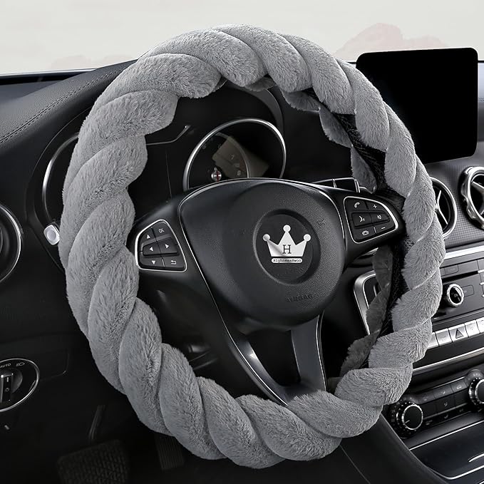 Luxury Fluffy Winter Car Steering Wheel Cover - Image 2
