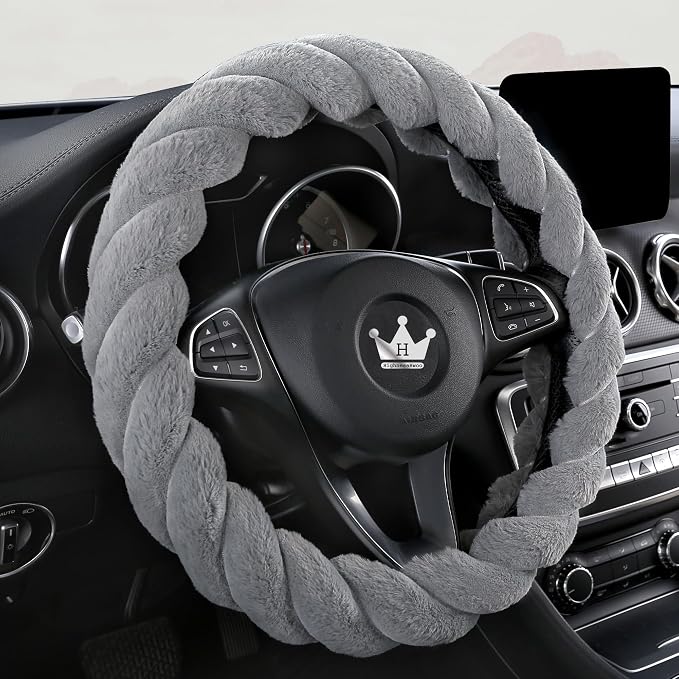 Luxury Fluffy Winter Car Steering Wheel Cover by HighnessHwoo