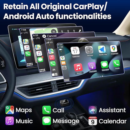 Wireless CarPlay Adapter & Android Auto, 2-in-1 CarPlay Adapter Convert Wired - Image 5