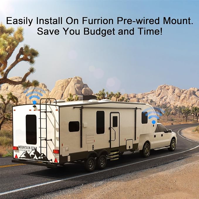 Fookoo HD 4 Cameras Wireless RV Backup System, 2 Rear View + 2 Side Cameras - Image 2