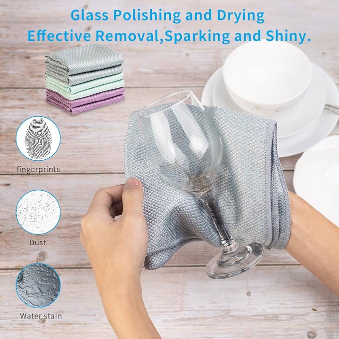 Easy Clean Fish Scale Nanoscale Cleaning Cloth, Streak Free Microfiber Glass - Image 3
