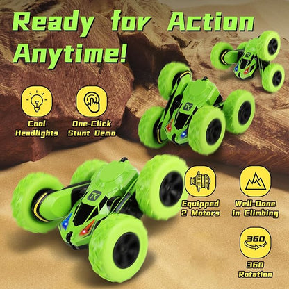 Threeking RC Stunt Cars Remote Control Car Double-Sided Driving 360-degree - Image 2