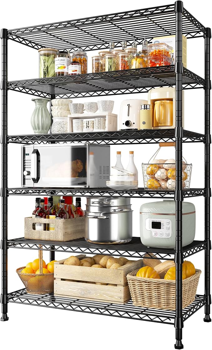 REIBII 71" H Storage Shelves 6 Tier Wire Shelving Unit 1200LBS Metal Shelves by REIBII