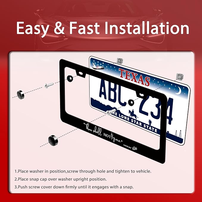 Thou Shall Not Try Me Mood 24:7 License Plate Frame Funny Text License Plate - Image 3