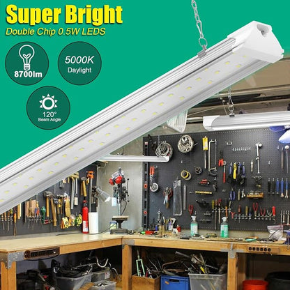 6 Pack LED Shop Light 4FT 60W, 8700LM Linkable Utility Garage Lights 5000K - Image 2