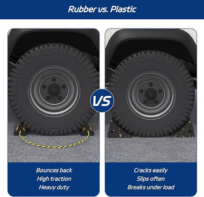 Heavy Duty Rubber Wheel Chock, Non-Slip Tire Stopper - Image 6