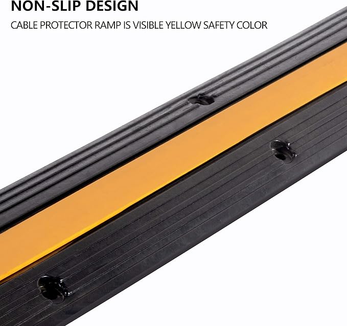 5 Pack Rubber Cable Ramp Hose Cable Protector Ramp 1 Channel 11000Lbs Load - Image 5
