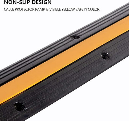 5 Pack Rubber Cable Ramp Hose Cable Protector Ramp 1 Channel 11000Lbs Load - Image 5