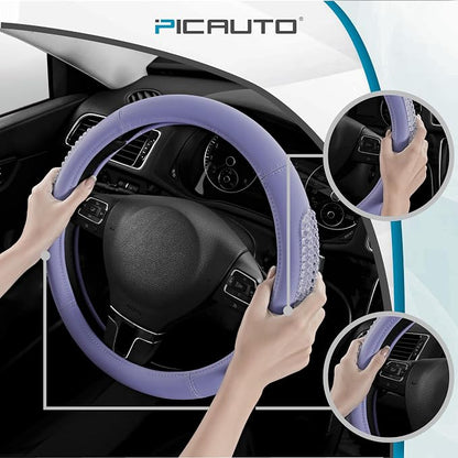 PIC AUTO Gel Particles Steering Wheel Cover, Universal Fit 14.5"-15.5" - Image 4