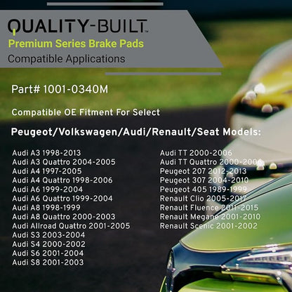 Premium Semi-Metallic Rear Brake Pads Compatible - Image 3