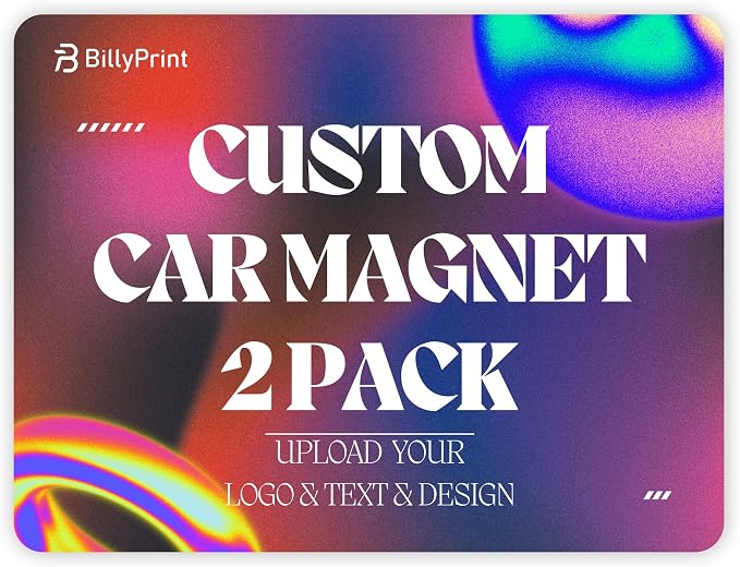 Custom Car Magnet for Business 2 Pack | Personalized Logo, and Image Reflective by BillyPrint