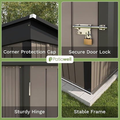 Patiowell 5x3 FT Outdoor Storage Shed, Tool Shed - Image 5