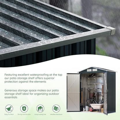 5x3X6.3FT Outdoor Steel Storage Shed - Image 8