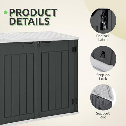 GOOBED Horizontal Shed with Padlock Latch, Outdoor Storage Shed - Image 7