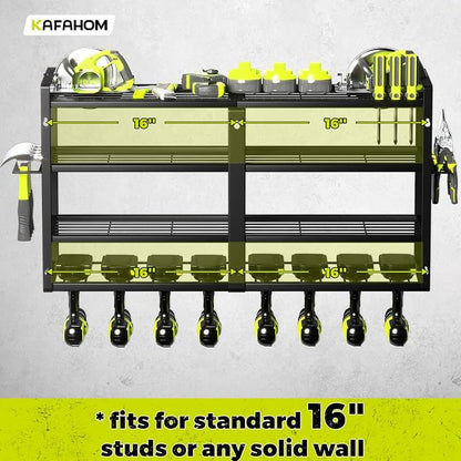KAFAHOM Power Tool Organizer-8 Drill Holder Wall Mount, 4 Layer Heavy Duty - Image 5