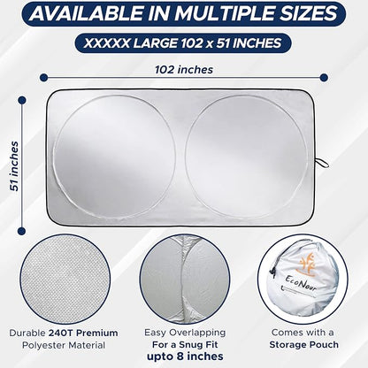 EcoNour RV Windshield Sunshade | Reflective RV Windshield Cover - Image 4