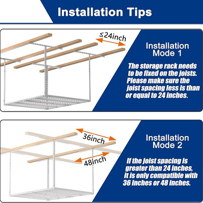 GIOTORENT 3x4FT Heavy Duty Overhead Garage Storage Rack - Image 5