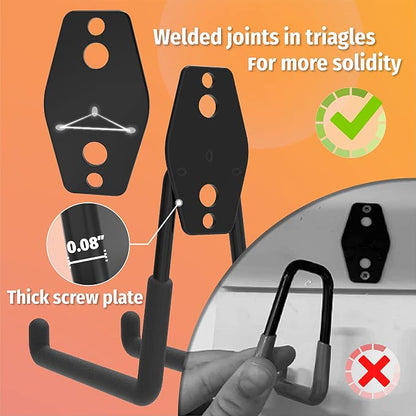 HUHOLE 14PC Garage Hooks Heavy Duty, Utility Garage Storage Hooks, Wall Mount - Image 3