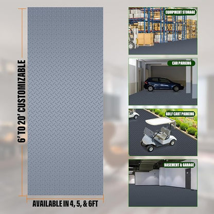 SEAL 6 x 10 Ft Premium Garage Floor Mat, Solid 2.8mm Thick Gray Commercial - Image 2