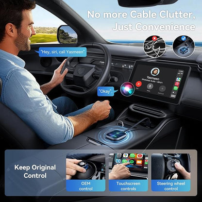 Wireless CarPlay Adapter for iPhone, 2 in 1 Wireless CarPlay and Android Auto - Image 5