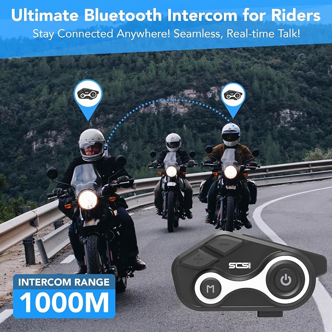 Motorcycle Bluetooth Intercom 1000m 2 Riders Motorbike Helmet Communication - Image 5