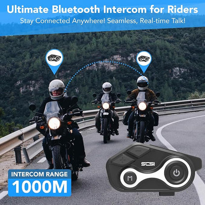 Motorcycle Bluetooth Intercom 1000m 2 Riders Motorbike Helmet Communication - Image 5