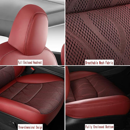 Tesla Model Y Seat Cover Full Set, Faux Leather Tesla Car Seat Cover, Perfect - Image 7