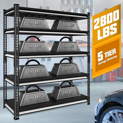 48" W Garage Shelving Heavy Duty, 2800LBS Loads Adjustable Garage Storage - Image 4