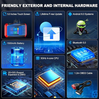 KINGBOLEN S800 OBD2 Scanner Diagnostic Tool, ABS SRS Engine at Automotriz Code - Image 6
