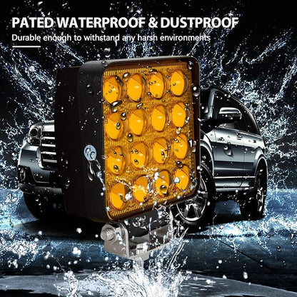 2PACK 48W LED Work Lights 12/24 Volt 5500LMS 4.3INCH Wide Ultra Bright Square - Image 7