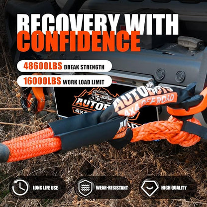 AUTOBOTS 1" x 20'Kinetic Recovery Rope，Heavy Duty Tow Rope Tow Strap - Image 4