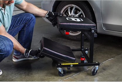 Powerbuilt 2-in-1 Rolling Creeper Seat Converts from High to Low Roller Seat - Image 6