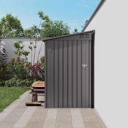 4 x 9 FT Lean to Shed with Windows, Metal Sheds & Outdoor Storage with 2 Vents - Image 3