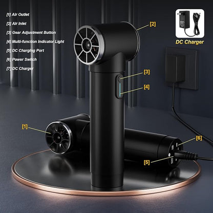 Oversize Turbo Dryer Blower for Car & Yard, 600W&50MM Cordless Electric Leaf - Image 8
