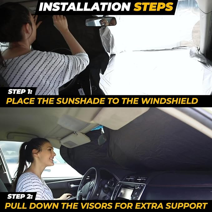 Windshield Sun Shade for Car, SUV & Truck – Patented Design Blocks 99% UV Rays - Image 5