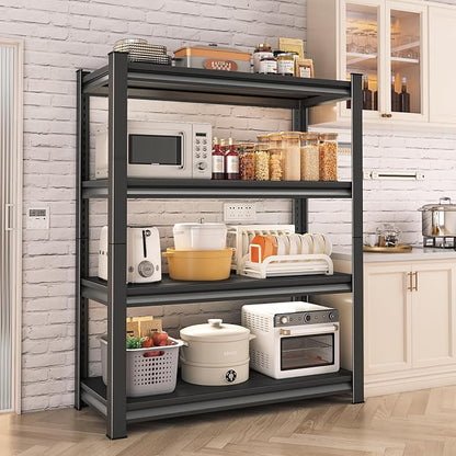 4-Tier Heavy Duty Metal Shelves, Industrial Style, Heavy-Duty Garage Storage - Image 4