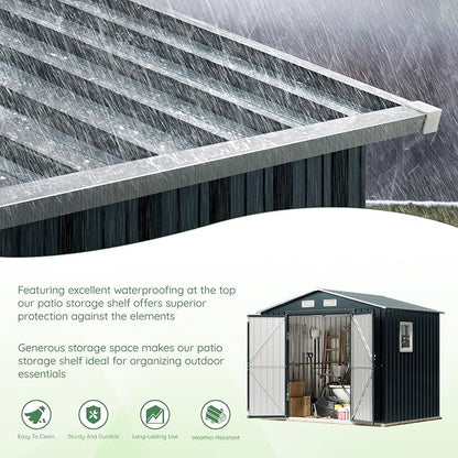 6X8X6.4FT Outdoor Steel Storage Shed - Image 8