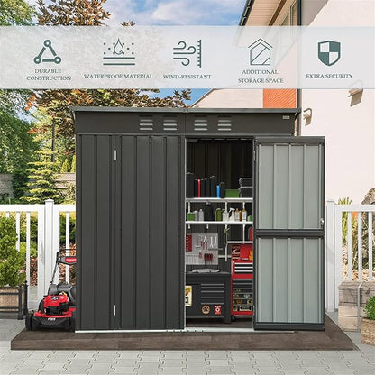 IKERY Galvanized Steel Garden Shed - Image 2
