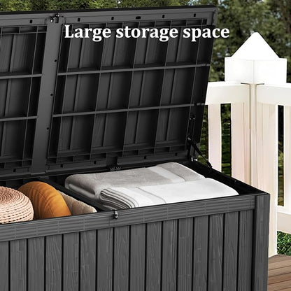 180 Gallon Lockable Resin Deck Box, Waterproof & UV-Resistant Outdoor Storage - Image 6