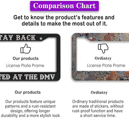 License Plate Frames Black and White License Plate Frame Holder Stay Back I - Image 6