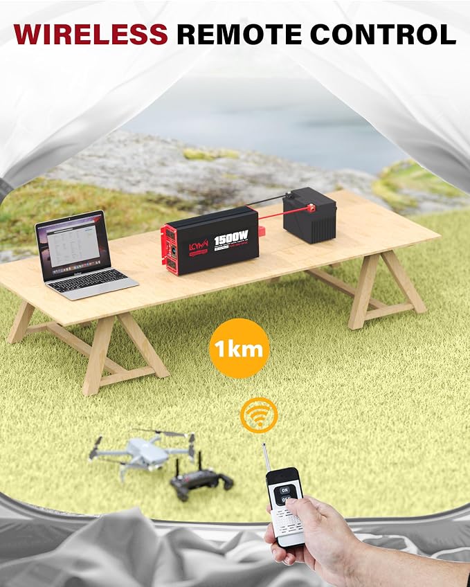1500 Watt Pure Sine Wave Power Inverter DC 12V to AC 110/120V - Image 3