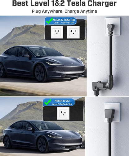 2025 Upgraded Level 1&2 Tesla Charger, 8-16A Adjustable Current, Timer & Smart - Image 5
