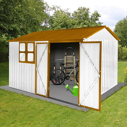 8x10 FT Outdoor Storage Shed, Metal Garden Shed - Image 7