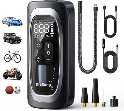 Tire Inflator Portable Air Compressor, 150PSI Air Pump by Elesong