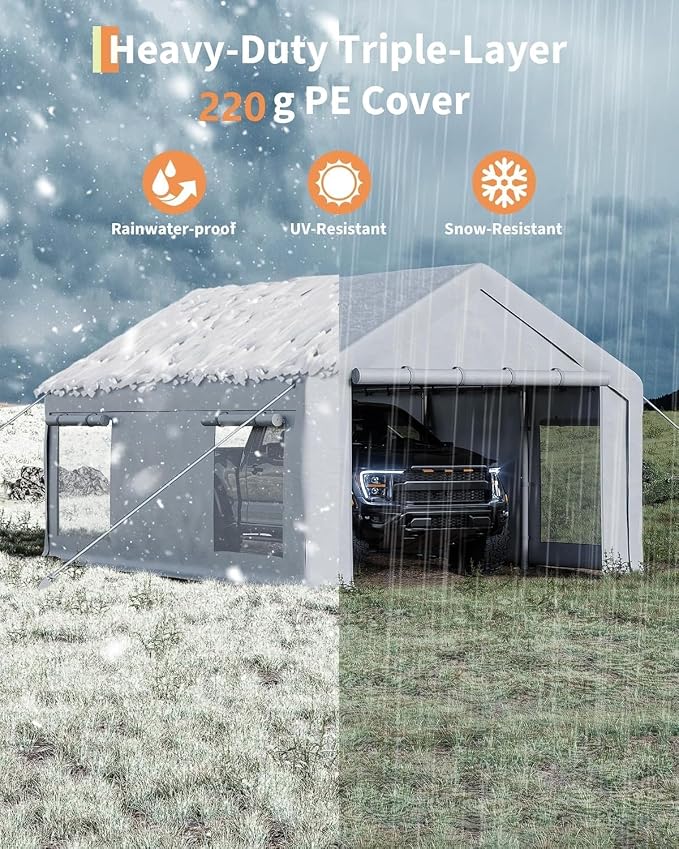 13 x 20ft Heavy-Duty Carport Canopy - Image 7