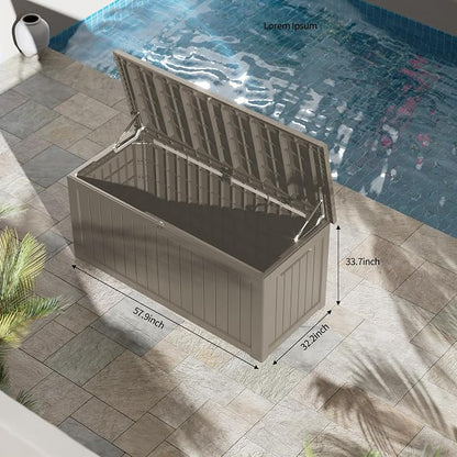 270 Gallon Outdoor Storage Box Patio Deck Box Waterproof, Resin Lockable - Image 2