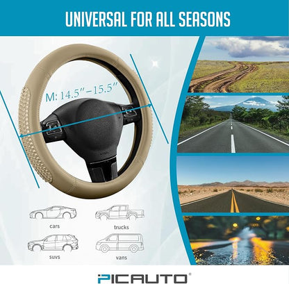 PIC AUTO Gel Particles Steering Wheel Cover, Universal Fit 14.5"-15.5" - Image 6