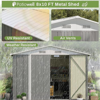 Patiowell 8x10 FT Outdoor Storage Shed - Image 8